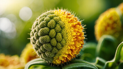 A highly detailed and intricately composed macro photograph capturing the essence of summer