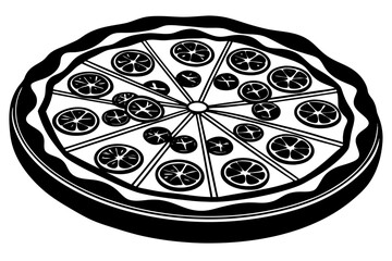 pizza black silhouette vector