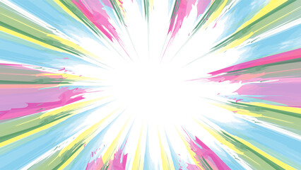 Colorful Abstract Pastel Burst Radiating for center featuring white text space