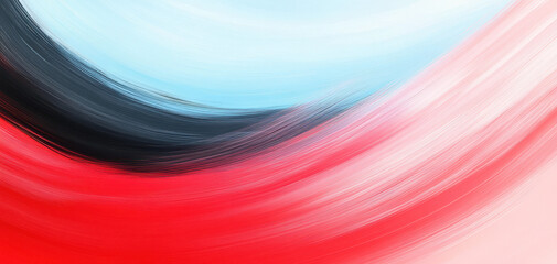 A red and blue swirl with black and white splatters