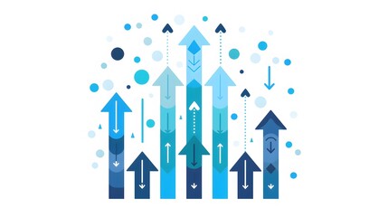 Fototapeta premium Colorful Growth: Minimalistic Arrow Charts Illustrating Progress