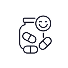 Antidepressant drugs, pills line icon