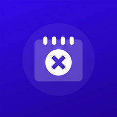 Cancel appointment icon with a calendar, transparent design