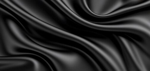 A black fabric with a pattern of waves