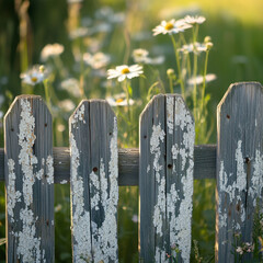 Close-up of a weathered wooden fence with noticeable texture and grain