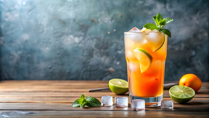 Fototapeta premium Agua Fresca with ice in glass, delicious and refreshing drink , Agua Fresca, glass, ice, refreshing, drink, beverage, cold