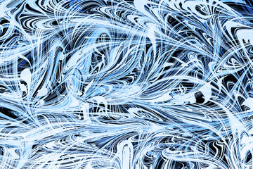 Blue chaos backdrop. Abstract foggy clouds. Neon paint leak texture. Smudges background. Artistic dark smoke smudges. Electric thunder look ink mix pattern.