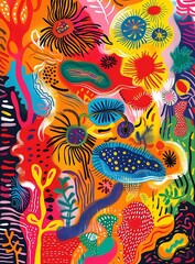 Abstract Colorful Floral Illustration Design