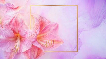 Pink Flowers and a Gold Frame