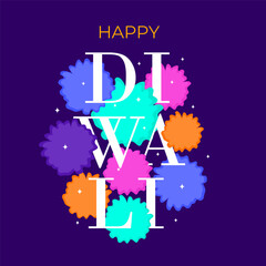 Happy Diwali, festival of light. Poster, banner and social media template. Modern concept minimalist design. Vector design