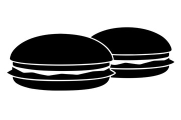 burger silhouette black icon vector
