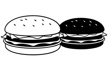 burger silhouette black icon vector