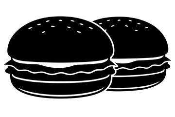 burger silhouette black icon vector