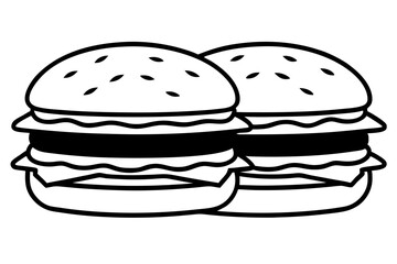 burger silhouette black icon vector