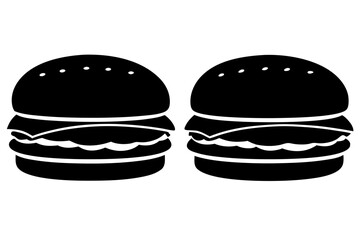 burger silhouette black icon vector