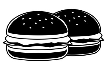 burger silhouette black icon vector