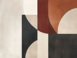 Minimalist Geometric Artwork with Layered Shapes
