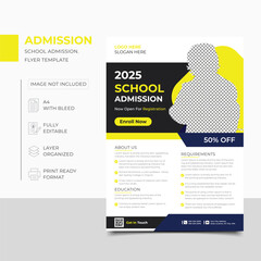 Kids back to School Education Admission Flyer poster layout template. Kids back to school education admission flyer layout template Vector