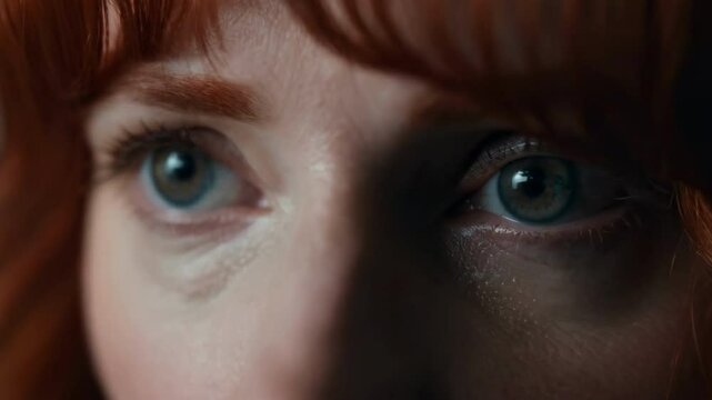 Close up of a woman's face in distress