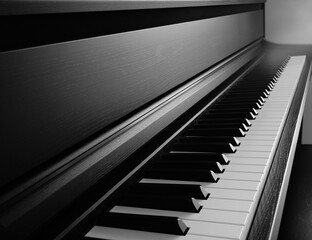 close-up of a piano keyboard fragment