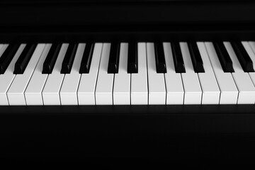 close-up of a piano keyboard fragment