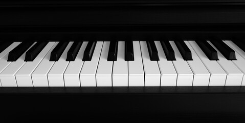 close-up of a piano keyboard fragment