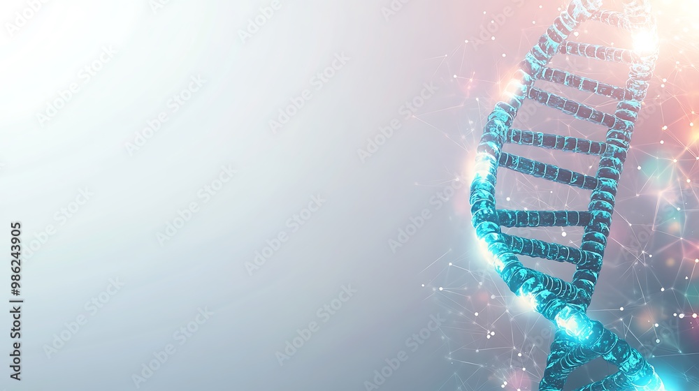 Aufkleber abstract dna structure with glowing lights