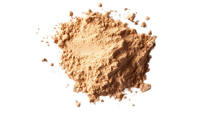 Ginger powder on transparent background for culinary and health uses