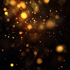 Obraz premium Golden bokeh lights on black