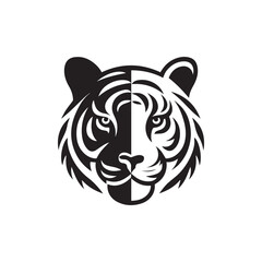 simple minimalist tiger head wild animal logo vector illustration template design
