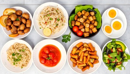 Assortment of healthy food dishes