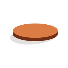 Flat 3d isometric icon of brown circle. circle stage with 3d isometric style. Can be used for product photography and other promotional designs