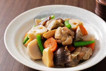 筑前煮　Simmered Root Vegetables with Chicken