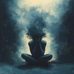 Illustrations representing depressed mind