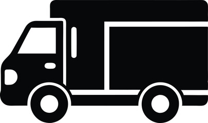 
Delivery truck silhouette vector, Fast shipping delivery truck icon