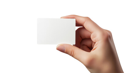Obraz premium Hand holding a business card, isolated isolated on transparent background, PNG file