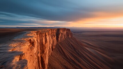 The twilight hour casts a dramatic and serene light over the expansive canyon, capturing the timeless beauty and grandeur of the rugged landscapes below.