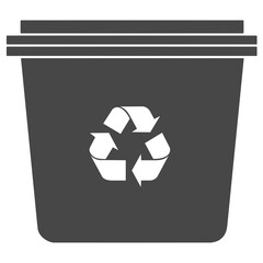 black recycle bin icon sign