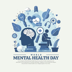 World Mental Health Day Social Media Post banner template