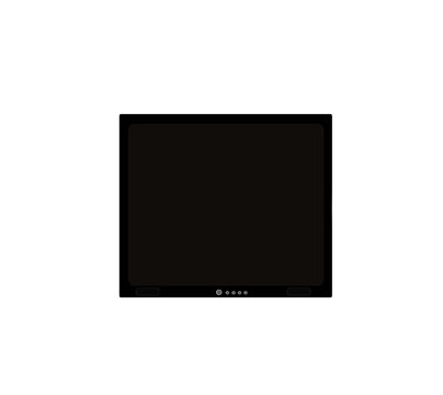 Drawing of an old type of TV. On Isolated transparent background.
