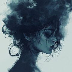 Illustrations representing depressed mind