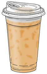 Coffee cup take away, collection of hand drawn doodle line art.