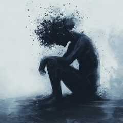 Illustrations representing depressed mind