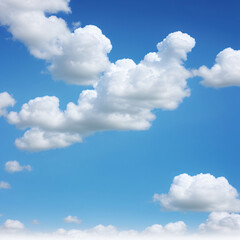 blue sky with big white clouds 