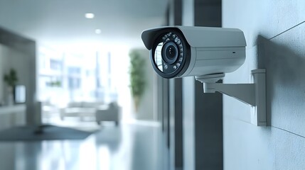 Discreet CCTV Mounted on Wall for Secure Office Monitoring