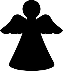 Angel silhouette vector.
Isolated simple angel silhouette icon svg.
Christmas angel silhouette.