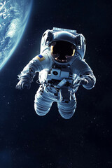 Astronaut flying in space