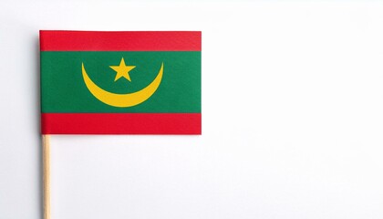 Naklejka premium 小さな紙のモーリタニア・イスラム共和国の国旗（small paper Mauritania flag） 