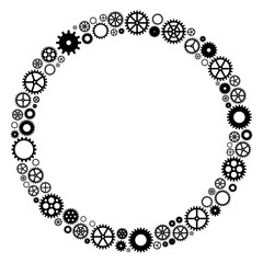 歯車　フレーム　円　丸　スチームパンク　黒