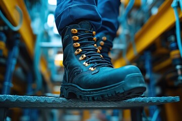 Close up of a safety boot